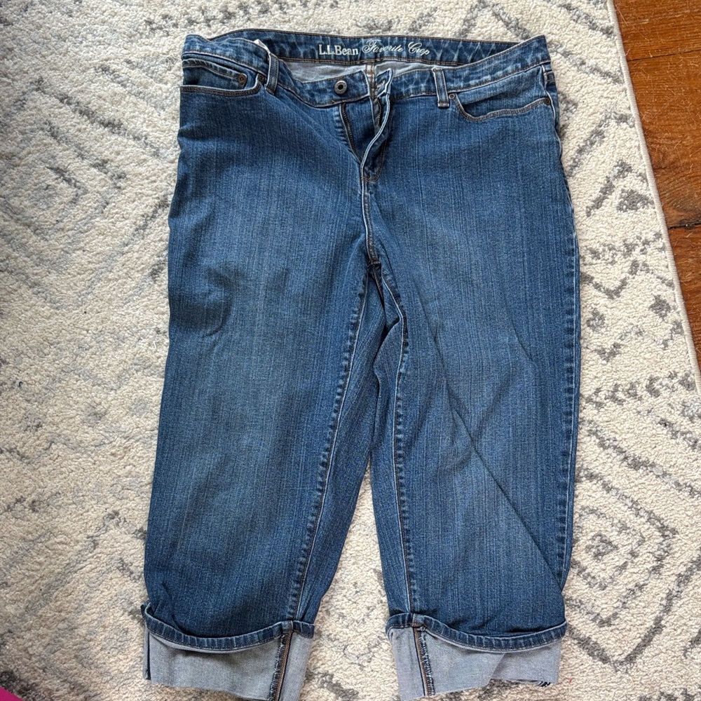 L.L. Bean Women's Dark Blue Cropped Jeans